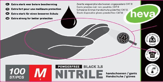 Hanskar nitril M svartir 3,5