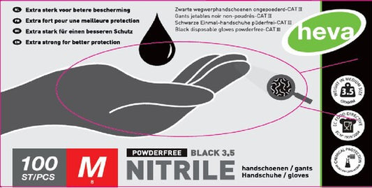 Hanskar nitril M svartir 3,5